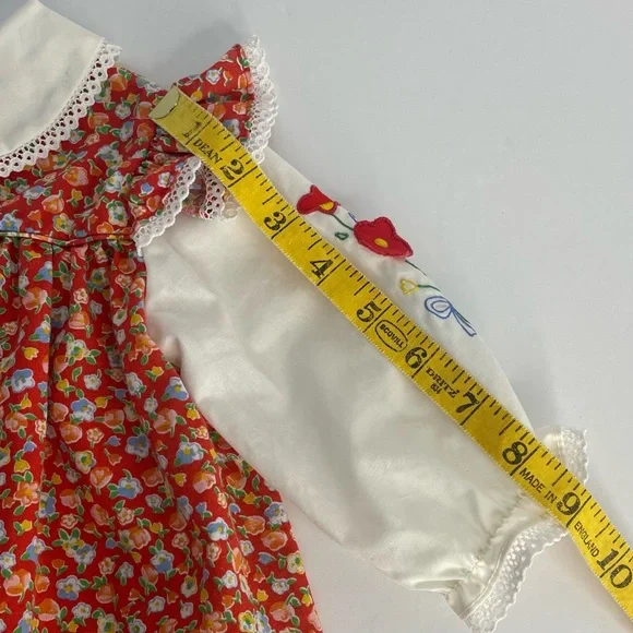 Vintage Baby Girl Prairie Cottage Core Dress Floral Lace 70s-80s ✔️Size - Picture 15 of 15